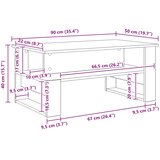  Kava Stol Umjetnički hrast 90 x 50 x 40 cm Konstruirano drvo | shoptok.hr