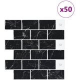  Subway pločica 50 pcs Crni mramor 30 x 30 cm Poliuretan i PET | shoptok.hr
