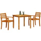  Vrtni set za objed 3 kom. Smeđa Čvrsto drvo akacije 85 x 85 x 75 cm | Shoptok.si
