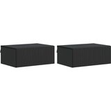  Noćni ormarić za montažu na zid 2 pcs Crna 49 x 34,5 x 20 cm | shoptok.hr