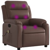 Maison Chic masažni naslanjač - Relax naslanjač rjavo umetno usnje, (22134725) | Shoptok.si