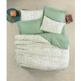 Lola - Green GreenWhiteOrangeDark Blue Ranforce Single Quilt Cover Set