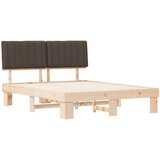  Krevetni okvir s tapiciranim uzglavljem Sivo-smeđa 150 x 200 cm | shoptok.hr