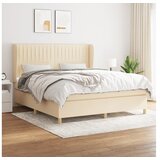  Krevet s oprugama i madracem krem 160x200 cm od tkanine | shoptok.hr
