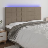  LED uzglavlje smeđesivo 200x5x118/128 cm od tkanine | shoptok.hr