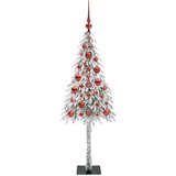 vidaXL Božično drevo med 150 LED z stojalom Bela 120 cm PE in jeklo | Shoptok.si