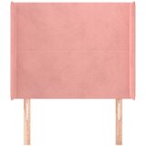  Uzglavlje s ušima ružičasto 93x16x118/128 cm baršunasto | shoptok.hr