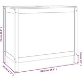 vidaXL Zaboj za perilo siv 88,5x44x76 cm trdna borovina | Shoptok.si