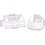  2-dijelni set sofa s jastucima boja cappuccina od umjetne kože | shoptok.hr