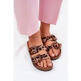 Boto Ladies Slippers With Clear On Cork Sole Leopard Brown Sercele | Shoptok.si