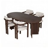 Hanah home Set Trpezarijski sto i 4 stolice Meridia 4 Milano Walnut Dark Walnut White | Eponuda.com