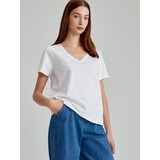 House - Majica kratkih rukava s V-izrezom - Bijela | shoptok.hr