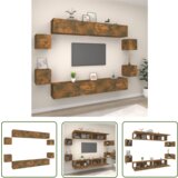 The Living Store Komplet TV omaric 8-delni dimljen hrast konstruiran les - Komplet TV Omaric, (21738381) | Shoptok.si