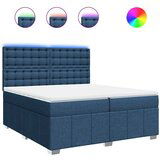 Maison Chic Box spring postelja - Vzmetna postelja z vzmetnico modra 200x200 cm blago SL4912, (21887530) | Shoptok.si