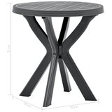 Bistro stol antracit Ø 70 cm plastični | shoptok.hr