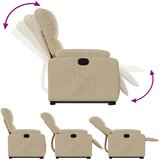  Naslonjač na podizanje krem od mikrovlakana | shoptok.hr