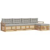 Set vanjskih sofa 5 kom. Bijela i svjetlosiva 333 x 162,5 x 73 cm | shoptok.hr