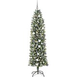  Umjetno vitko božićno drvce s stalakom Zelena i bijela 210 cm | shoptok.hr