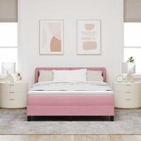  Krevet s opruga kutije Ružičasta 160 x 200 cm Baršun | shoptok.hr