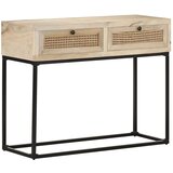  Konzolni stol 100x35x76 cm masivno drvo manga i prirodna trska | Eponuda.ba
