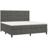  box spring s madracem LED tamnosivi 200x200 cm baršun | shoptok.hr