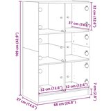  Visoka komoda s vratima crna 68x37x109 cm konstruirano drvo | shoptok.hr