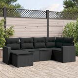 vidaXL 6-dijelni set vrtnih sofa s jastucima crni od poliratana | shoptok.hr