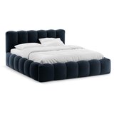 Micadoni Tamno plavi tapecirani bračni krevet s prostorom za odlaganje s podnicom 160x200 cm Lupine – | shoptok.hr