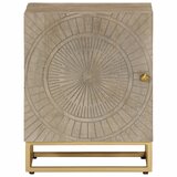  Noćni ormarić 40 x 30 x 50 cm od masivnog drva manga i željeza | Eponuda.com
