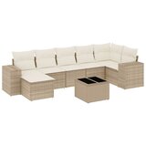 Maison Chic Seti vrtnega pohištva - Vrtna garnitura - Vrtni pohištvo set 8-delna z blazinami bež poli ratan, (21800310) | Shoptok.si