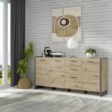 Hom`in Široka Komoda Flash, Barva Hrasta, Siva | Shoptok.si