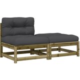  The Living Store Vrtni kavč brez naslonjal z blazinami in stolčkom za noge - Vrtni Kavč, (21447816) | Shoptok.si