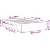  Okvir za krevet boja hrasta 120 x 190 cm mali bračni | shoptok.hr
