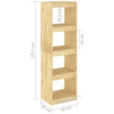 vidaXL knjižna omara za razdelitev prostora 40x30x135,5 cm borovina | Shoptok.si