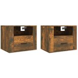 Maison Chic Stenski Dvo delni komplet Nočne omarice - Nočne mize dimljen hrast 50x36x40 cm, (21686881) Cene