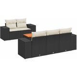  6-dijelni set vrtnih sofa s jastucima crni od poliratana | shoptok.hr