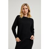 Moodo Women's sweater with batwing sleeve - black