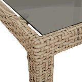  Vrtni stol bež 250x100x75 cm od kaljenog stakla i poliratana | shoptok.hr