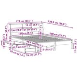 vidaXL Knjižna postelja brez vzmetnice vošč. rjava 160x200 cm borovina | Shoptok.si