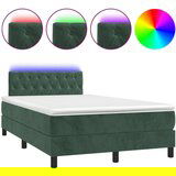  Box spring postelja z vzmetnico LED tem. zelena 120x200cm žamet | Shoptok.si