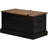 vidaXL Skrinja za shranjevanje HALDEN črna 91x48x47cm Masivni les, bor | Shoptok.si