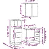 vidaXL 3-dijelni set kupaonskog namještaja boja smeđeg hrasta drveni | shoptok.hr