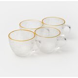 Sinsay Set staklenih šalica s reljefom i zlatnim rubom 4 pack | shoptok.hr