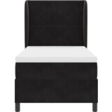 vidaXL Box Spring Postelja z Blazino Črna 90x200 cm Žamet | Shoptok.si