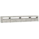 TV ormarić s LED svjetlima siva boja betona 270 x 35 x 40 cm | shoptok.hr