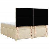  Krevet s oprugama i madracem krem 200 x 200 cm od tkanine | shoptok.hr