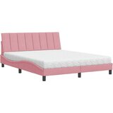  Krevet s madracem Hanko ružičasti 160x200 cm baršunasti | shoptok.hr