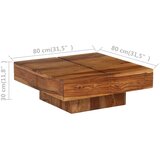  Stolić za kavu 80 x 80 x 30 cm od masivnog bagremovog drva | shoptok.hr