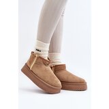 Boto Snow boots on platform with light brown pattern Udra | Shoptok.si