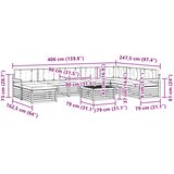  Set vanjskih sofa 9 kom. Bijela i bež Čvrsto drvo akacije | shoptok.hr